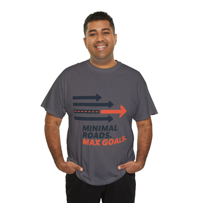 Minimal Roads Max Goals Motivational Mens T-Shirt, Urban Style Graphic Tee