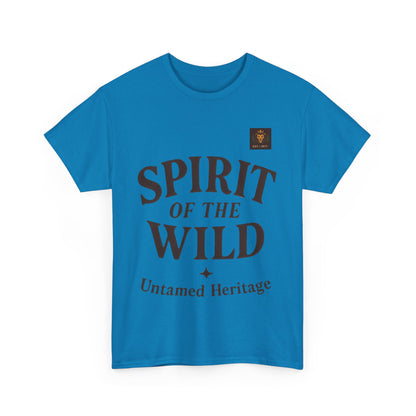 Spirit of the Wild Mens Heavy Cotton Tee, Nature Lover Gift, Outdoor Adventure Shirt, Unisex Tee, Casual Wear, Unique Graphic Apparel