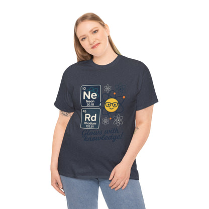 Funny Womens Nerd T-Shirt, NeRd Periodic Table Shirt, Glowing Knowledge Tee, Science Lover Gift, Chemistry Shirt, STEM Apparel, Science Tee