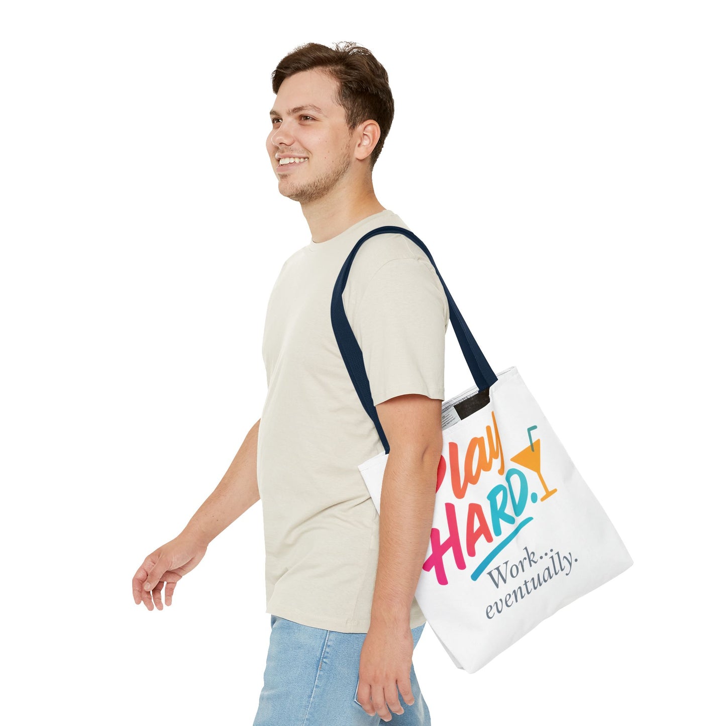 Play Hard Tote Bag - Fun, Stylish, Tote for Work & Play, Summer, Gift, Beach Bag, Everyday Carry, Beach Weekender Bag, large canvas bag