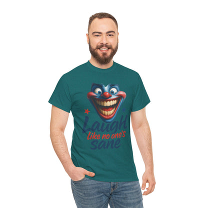 Funny Clown Face Unisex Heavy Cotton Tee, Creepy Clown Face T-Shirt, Humor T-Shirt,Clown Theme Shirt, Funny Horror Graphic Tee