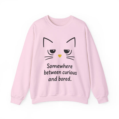 Whimsical Cat Crewneck Womens Sweatshirt, Cozy Relaxed Wear, Perfect Gift for Cat Lovers, Casual Everyday Style