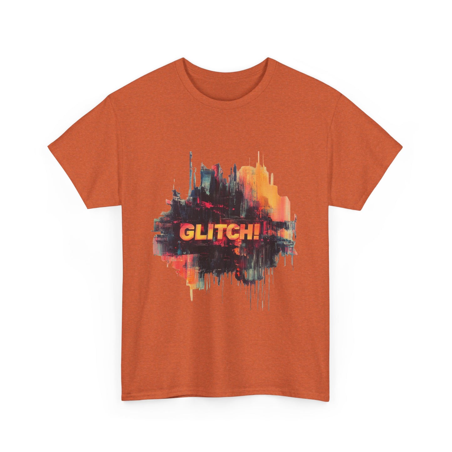 Glitch Art Unisex Heavy Cotton Tee, Trendy Graphic Top, Gift for Tech Lovers, Abstract Street Style Graphic Tee,Techcore Aesthetic Shirt