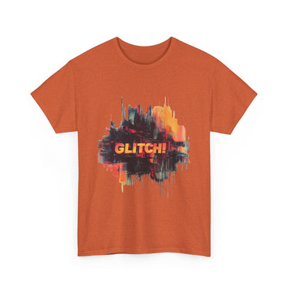 Glitch Art Unisex Heavy Cotton Tee, Trendy Graphic Top, Gift for Tech Lovers, Abstract Street Style Graphic Tee,Techcore Aesthetic Shirt