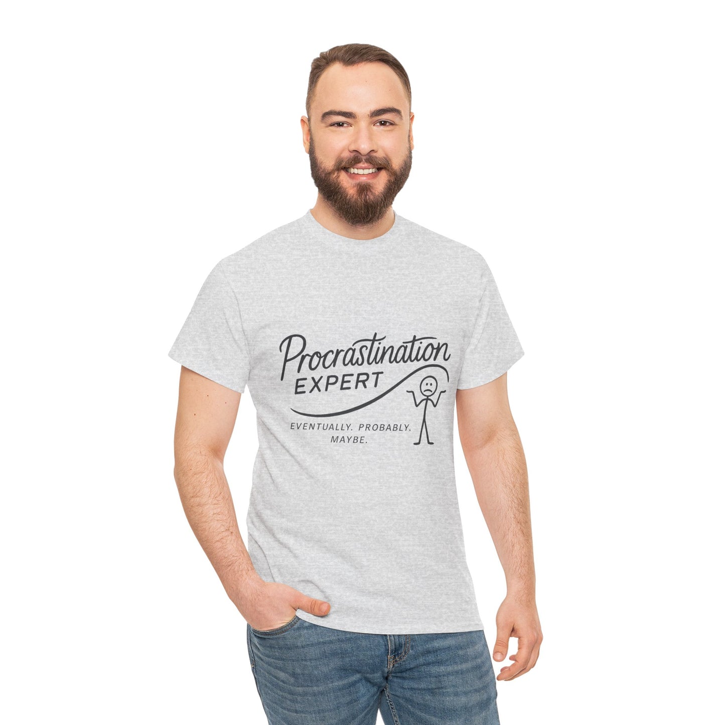 Procrastination Expert Men's Tee, Funny Shirt for Slackers, Gift for Students, Men's Comfortable Casual Wear, Laughs for Every Occasion