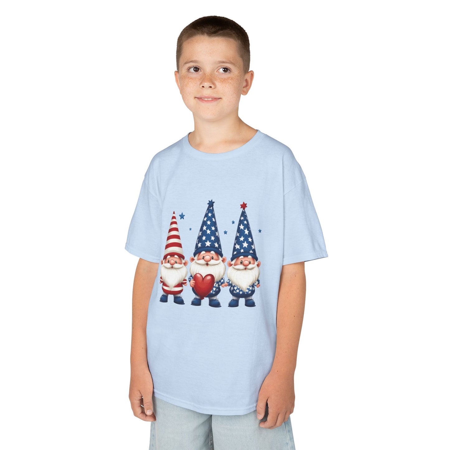 Patriotic Gnome Kids Tee, Cute 4th of July Shirt, Adorable Summer Outfit, Kids Casual Wear, Independence Day Gift