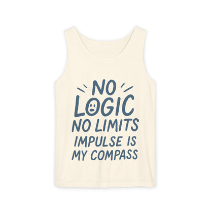 Funny No Logic Womens Tank Top, No Limits Impulse Quote, Carefree Graphic Tee, Gym Apparel for Women, Fitness Gift, Casual Summer Top