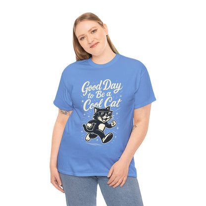 Good Day to Be a Cool Cat Womens Shirt - Funny Retro Kitty Graphic Tee for Women - Cute Cat Lover Gift, Fun T-Shirt, Unique Everyday Wear