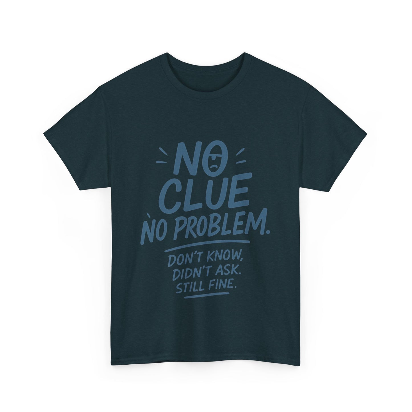 Funny No Clue Womens T-Shirt, No Problem Quote Shirt, Dont Know Didnt Ask Graphic Tee, Relaxed Fit Gift for Her, Humorous Tee