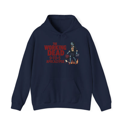The Working Dead 9-to-5 Apocalypse Hoodie, Women's Horror Office Zombie Sweatshirt, Halloween Zombie Top, Halloween Work Top