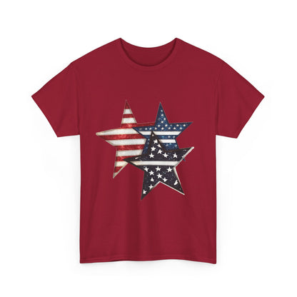 Patriotic Star Unisex Tee, USA Pride T-Shirt, Independence Day Outfit, All-American Style Shirt, Gift for Veterans, 4th of July Celebration