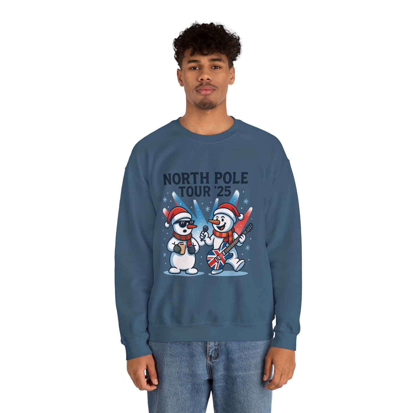 North Pole Tour 25 Men's Christmas Sweatshirt, Funny Rock Band Holiday Jumper
