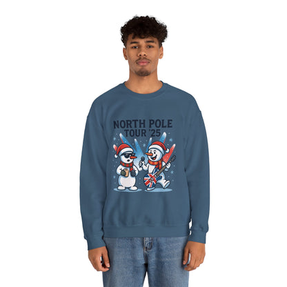 North Pole Tour 25 Men's Christmas Sweatshirt, Funny Rock Band Holiday Jumper