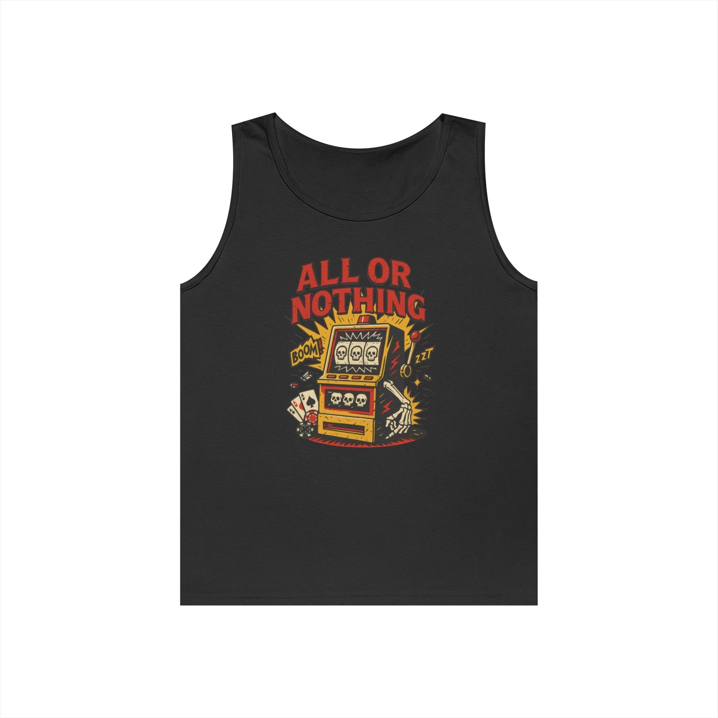 Retro Casino Vibes Tank Top, All or Nothing Design, Gift for Gamers,  Poker Lover Gift, Gaming Apparel, Slot Machine Graphic