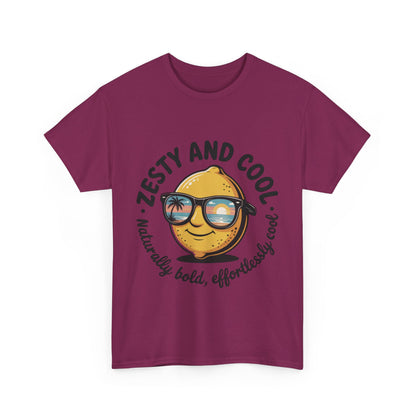 Zesty Lemon Tee, Womens Heavy Cotton T-Shirt, Funny Graphic Tee, Summer Apparel, Gift for Lemon Lovers, Casual Style, Funny Summer Tee
