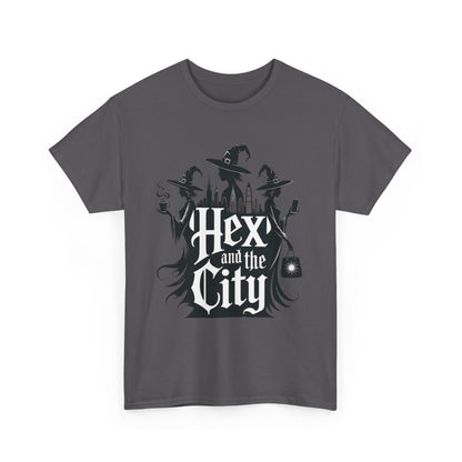 Women's Hex and the City Witch Shirt, Gothic Witches New York Skyline Halloween T-Shirt for Women