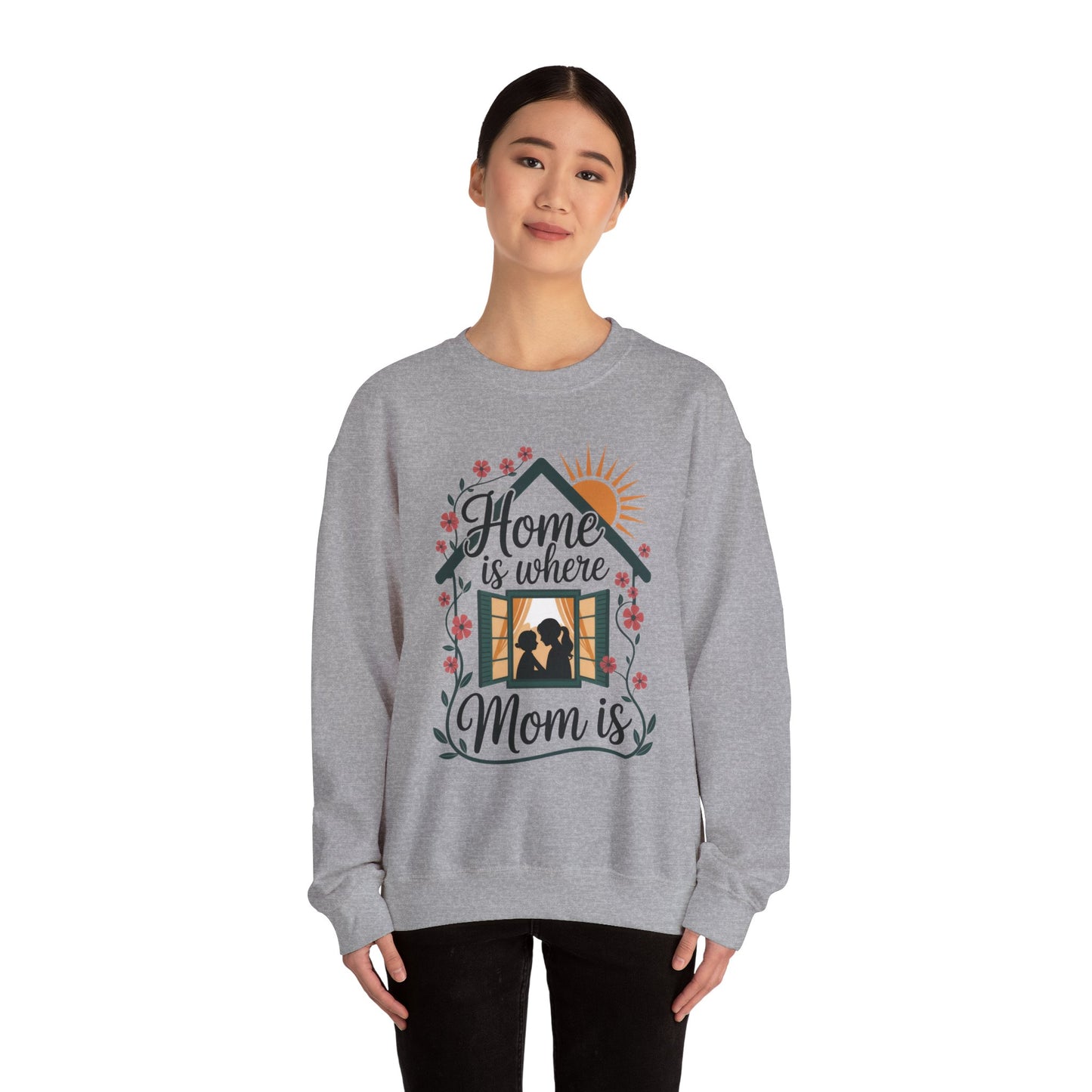 Home Is Where Mom Is Sweatshirt, Mother's Day Cotton Sweatshirt, Cute Family Gift for Mom, Sentimental Mom Gift, mother's day Gift