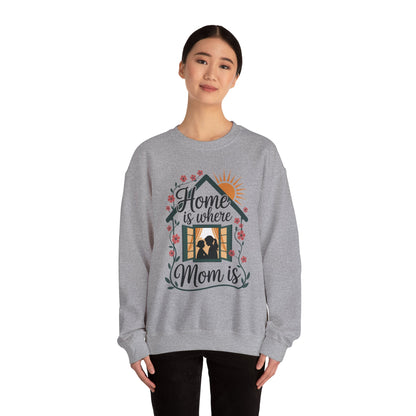 Home Is Where Mom Is Sweatshirt, Mother's Day Cotton Sweatshirt, Cute Family Gift for Mom, Sentimental Mom Gift, mother's day Gift