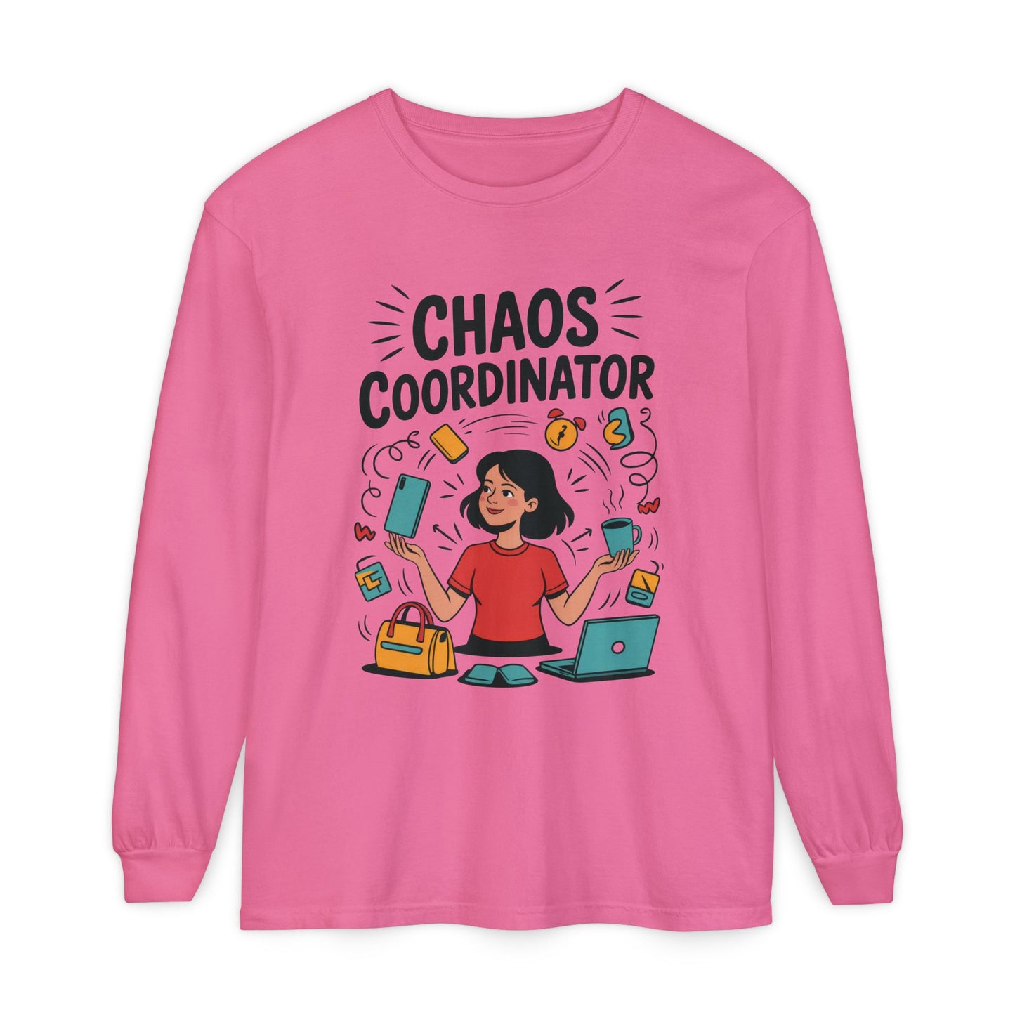 Chaos Coordinator Women's Long Sleeve, Mom Life Graphic Long Sleeve, Gift for Busy Moms, Multitasking Mom Gift, Cute Mother's Day Gift