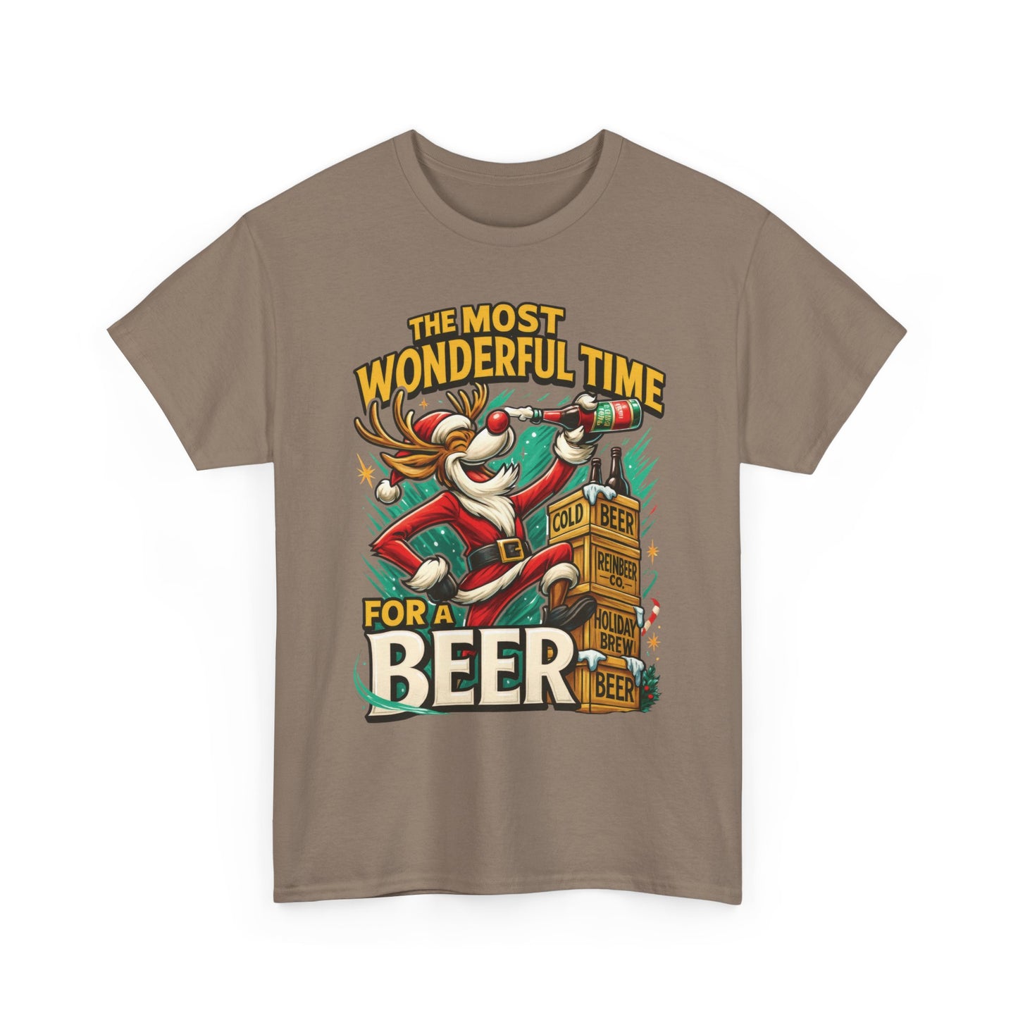 Funny Christmas Beer T-Shirt for Men, The Most Wonderful Time for a Beer
