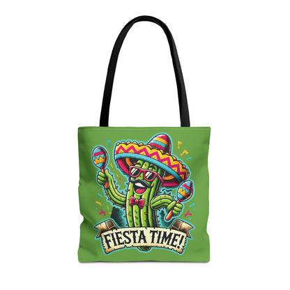 Fiesta Time Cactus Tote Bag, Funny Mexican Party Gift, Sombrero Maracas Print, Cinco de Mayo Bag, Summer Festival Tote, Beach Bag, Shopping