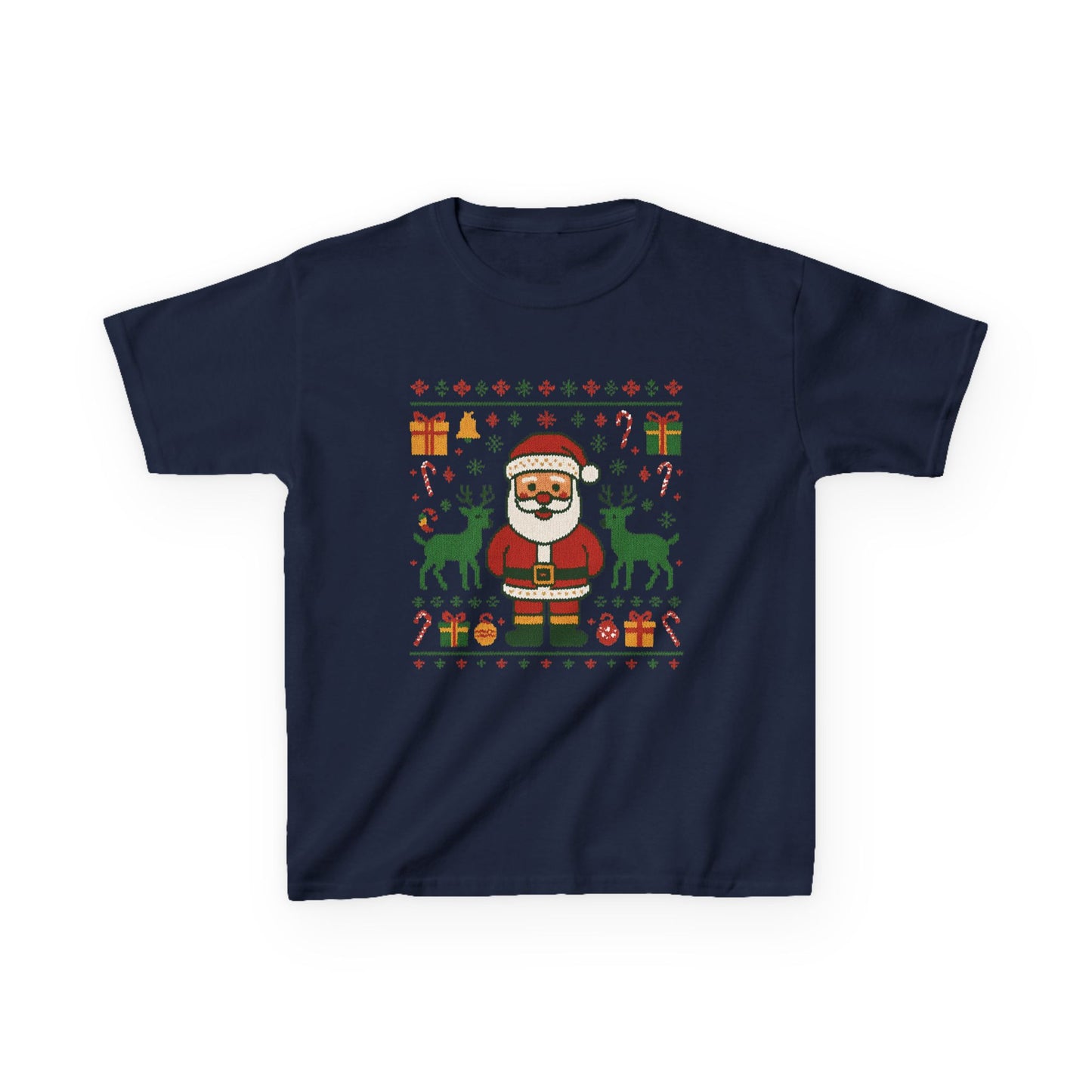 Kids Santa Christmas Shirt, Holiday Style Kids Sweater