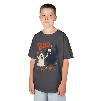 Kids Halloween T-Shirt BOO! Cute Ghost Monster Shirt, Funny Spooky Graphic Tee for Boys Girls, Halloween Costume Gift