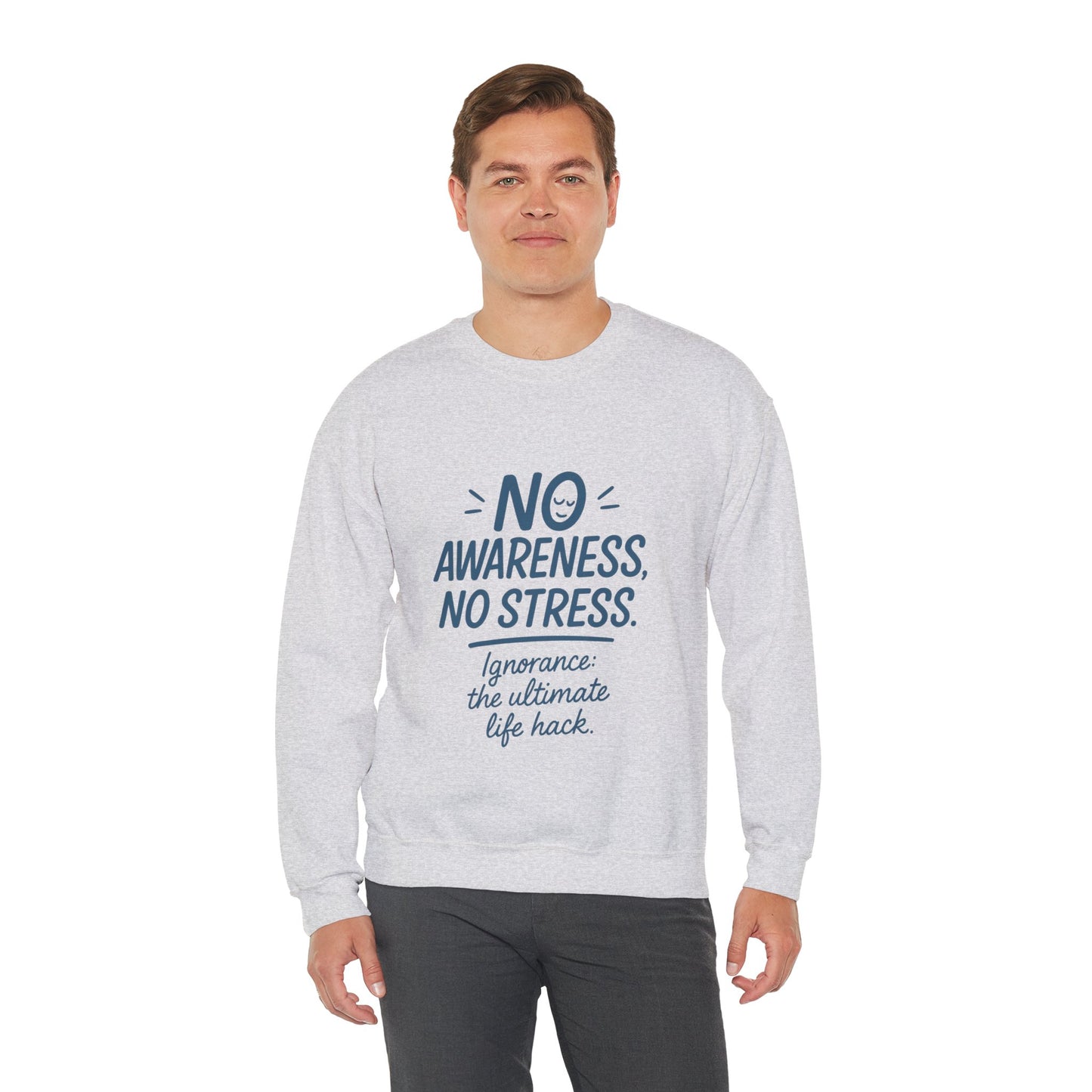 Funny Mens Mindful Crewneck Sweatshirt, Cozy Sweatshirt, Awareness Sweatshirt, Casual Style Gift, Perfect for Self-Care Days