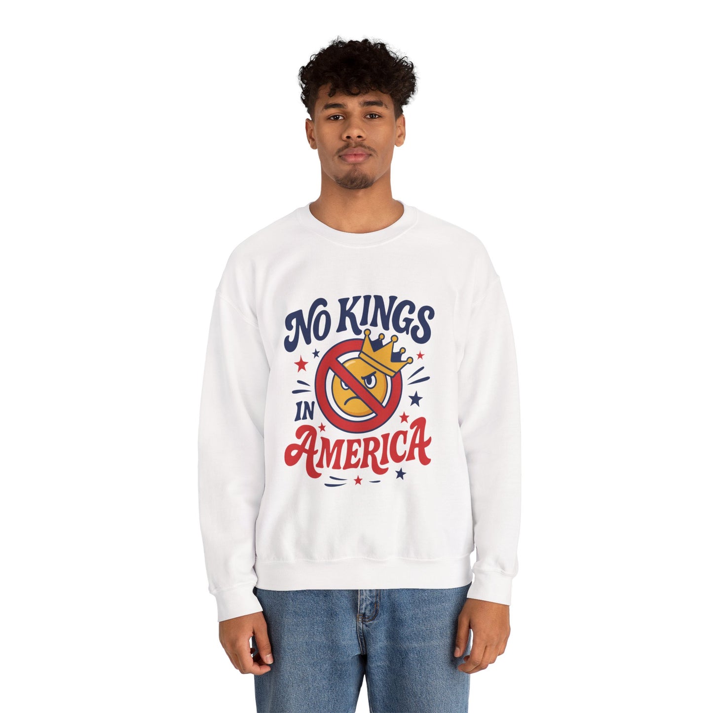 No Kings in America Sweatshirt - Funny Patriotic Anti Monarchy Pullover - USA Independence Sweater, Political Apparel, Gift for Activists