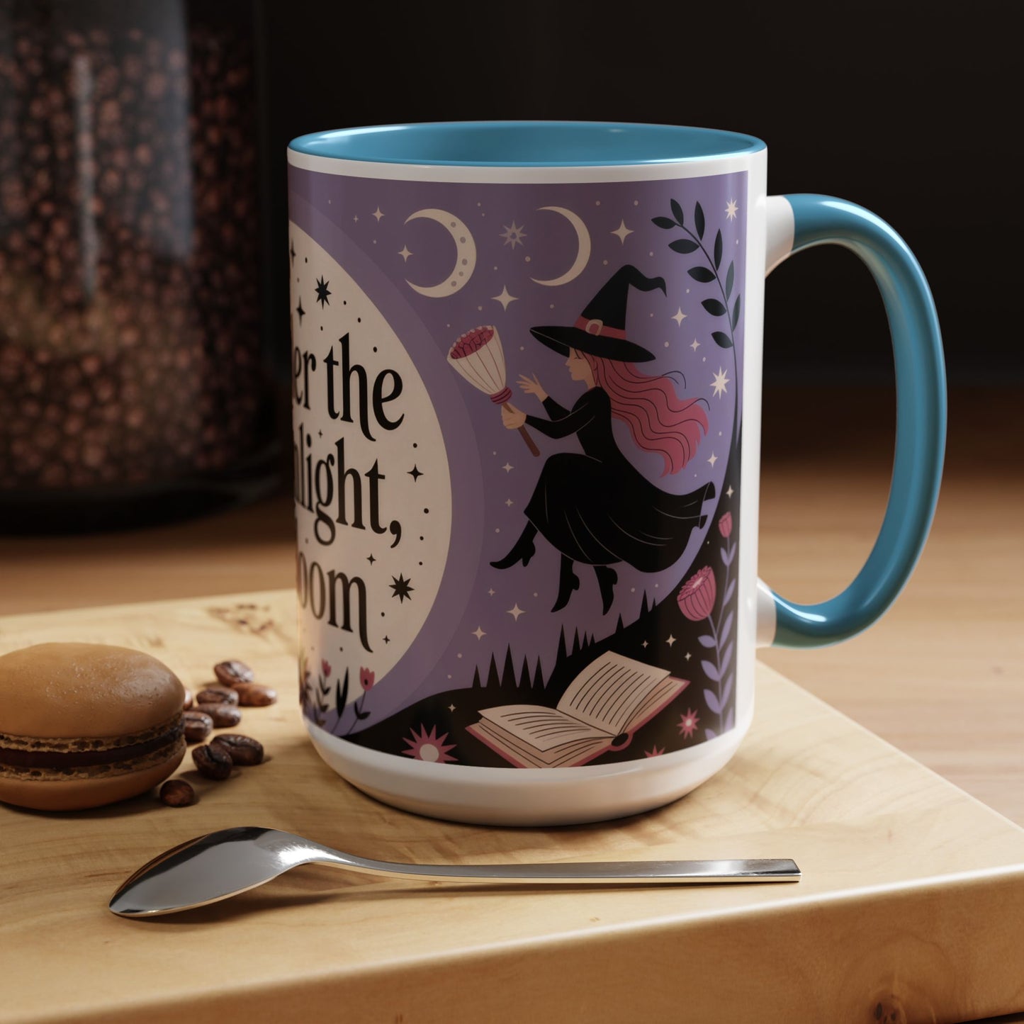 Under the Moonlight I Bloom Mug, Witchy Moon Magic Coffee Cup, Feminine Mystic Gift for Spiritual, Self Growth Lovers, Coffee Mug (11, 15oz)