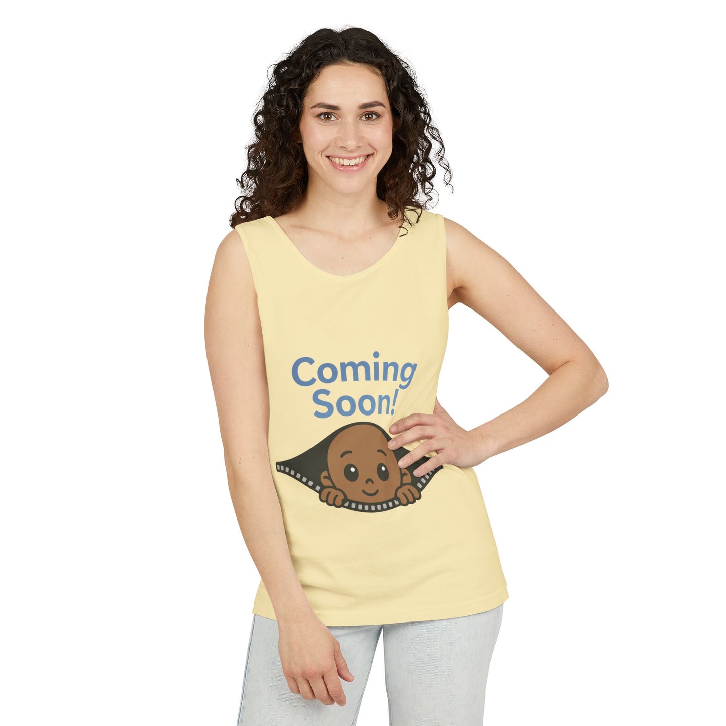Coming Soon Maternity Tank Top, Cute Baby Boy Pregnancy Announcement Tee, Funny Expecting Mom Gift, Gender Reveal Tee, Baby Shower Top