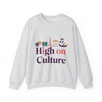 Womens Heavy Blend™ Crewneck Sweatshirt, High on Culture Womens Sweatshirt, Stylish Cultural Graphic Top