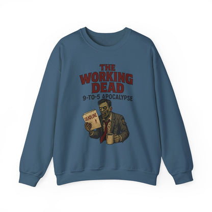 Men's The Working Dead 9-to-5 Apocalypse Sweatshirt, Funny Office Zombie Horror Pullover, Halloween Zombie Work Top