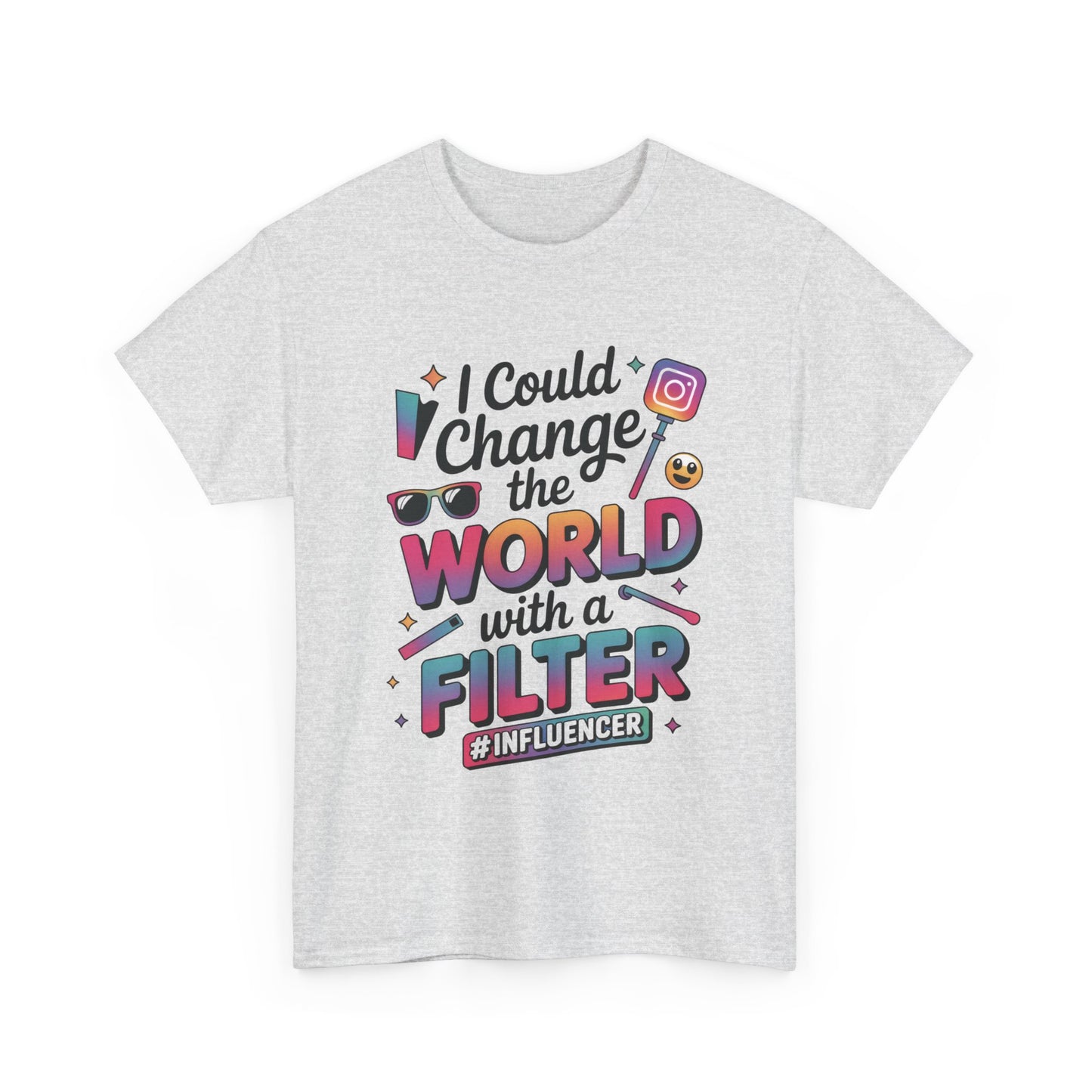Womens Heavy Cotton Tee, Womens Influencer T-Shirt, Funny Social Media Graphic Tee, Cute Trendy Top