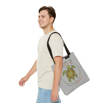 Spiritual Symbol Tote Bag, Eco-Friendly Shopping Bag, Gift for Yogis, Bohemian Style, Sigillum Terrae Design, Beach Bag, Large Canvas Bag