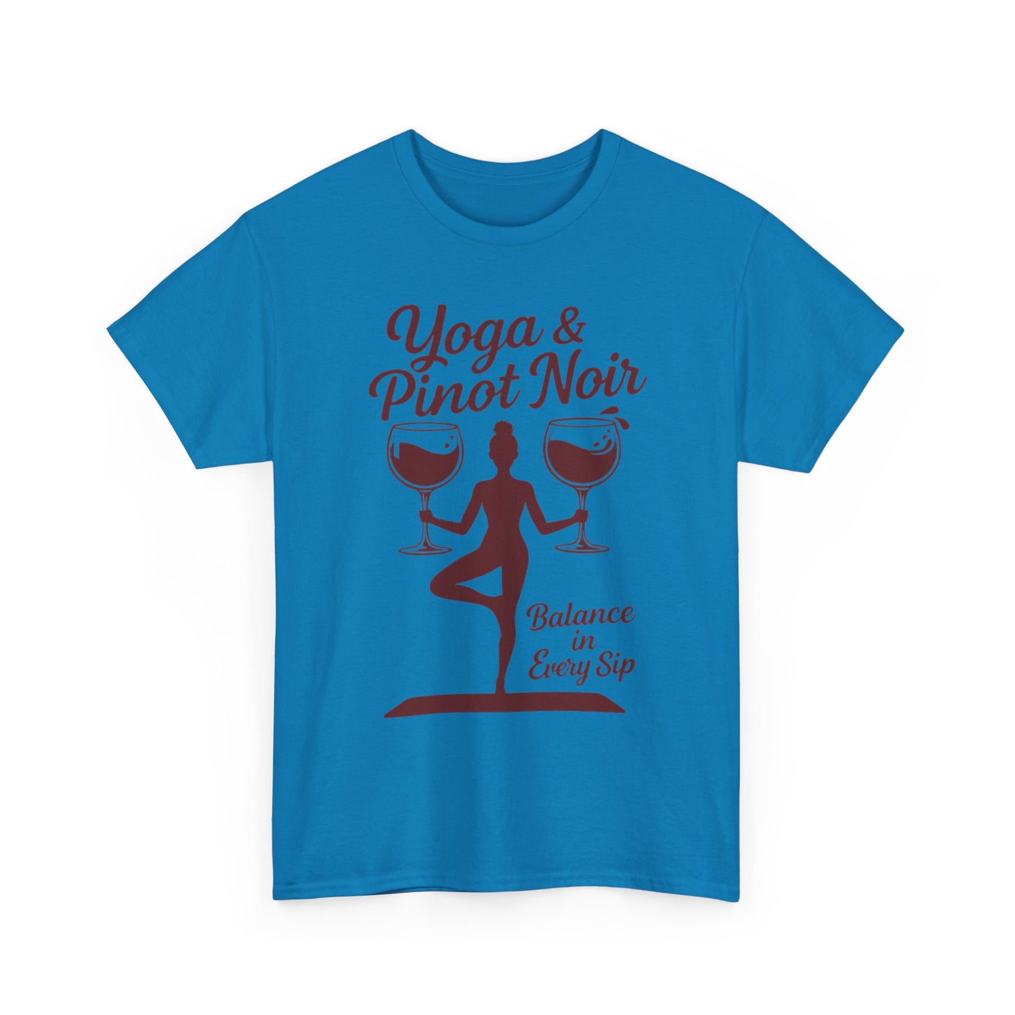 Yoga and Wine Shirt Women, Funny Pinot Noir Tee, Balance in Every Sip Tee, Yoga Lover Gift