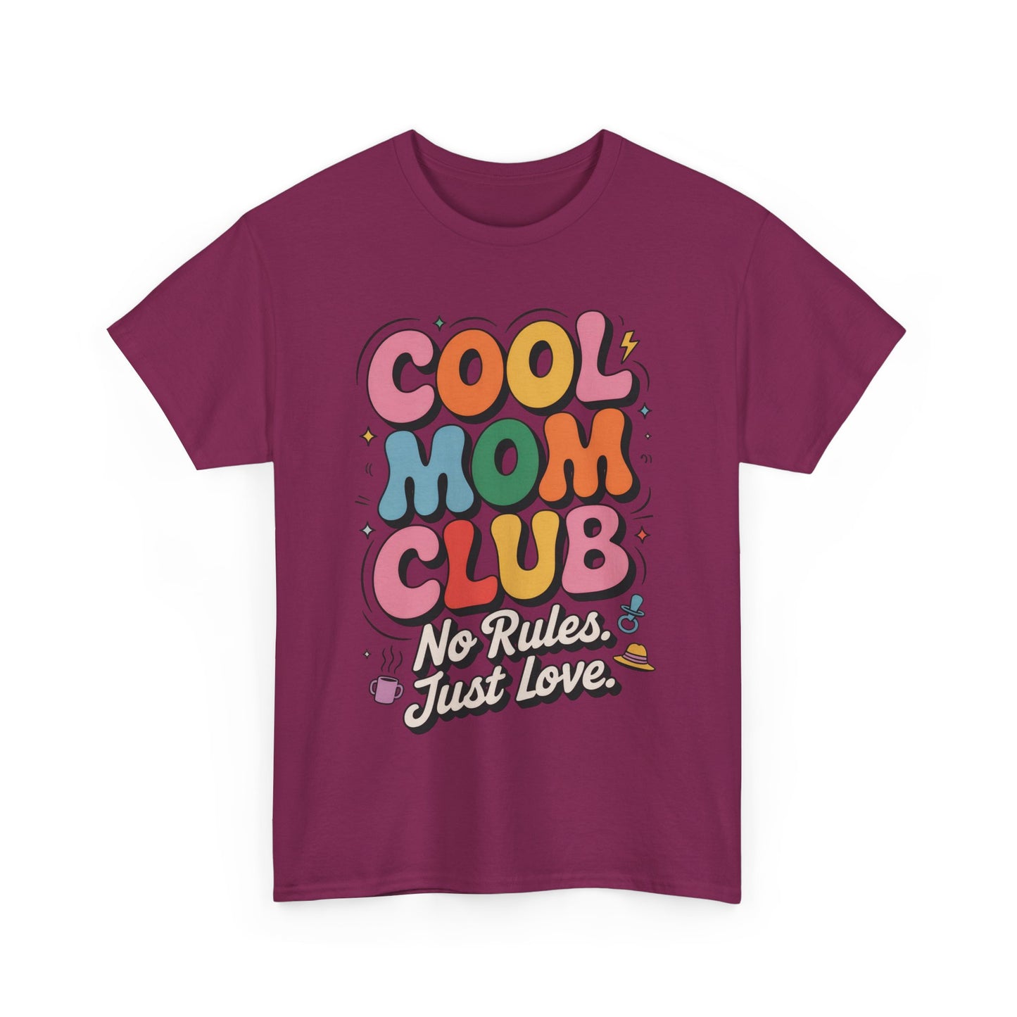 Cool Mom Club Tee, Fun Cotton T-Shirt for Moms, Mothers Day Gift, Parenting Humor Apparel, Fun Mom Shirt, No Rules Just Love Retro Style