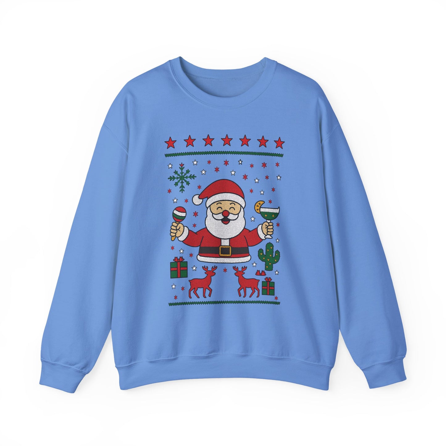 Funny Santa Women's Christmas Sweatshirt, Holiday Party Pullover