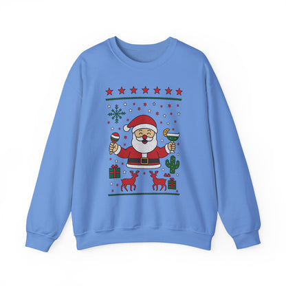 Funny Santa Women's Christmas Sweatshirt, Holiday Party Pullover