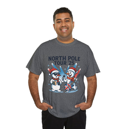 North Pole Tour 25 Men's Christmas T-Shirt, Funny Rock Music Holiday Tee