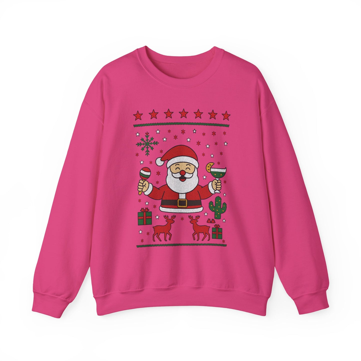 Funny Santa Women's Christmas Sweatshirt, Holiday Party Pullover