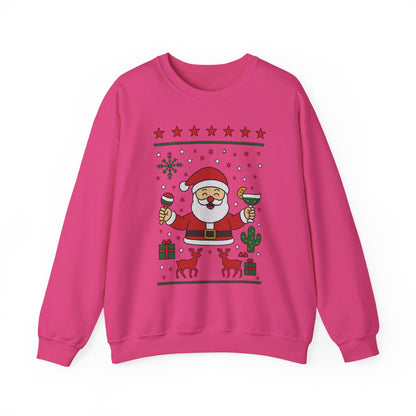 Funny Santa Women's Christmas Sweatshirt, Holiday Party Pullover