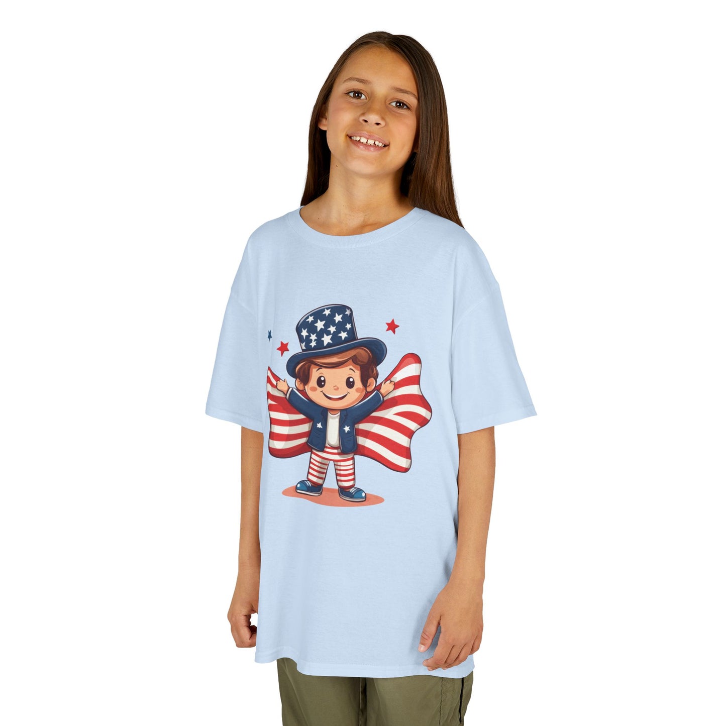 4th of July Kids T-Shirt,Kids  Unisex Patriotic Tee, American Flag Outfit for Boys and Girls, Independence Day Shirt, Cute American Shirt