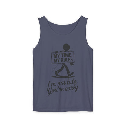 My Time, My Rules Men's Tank Top, Fun Casual Wear for Any Occasion, Relaxed Vibe, Time Management Humor, Self love t shirt