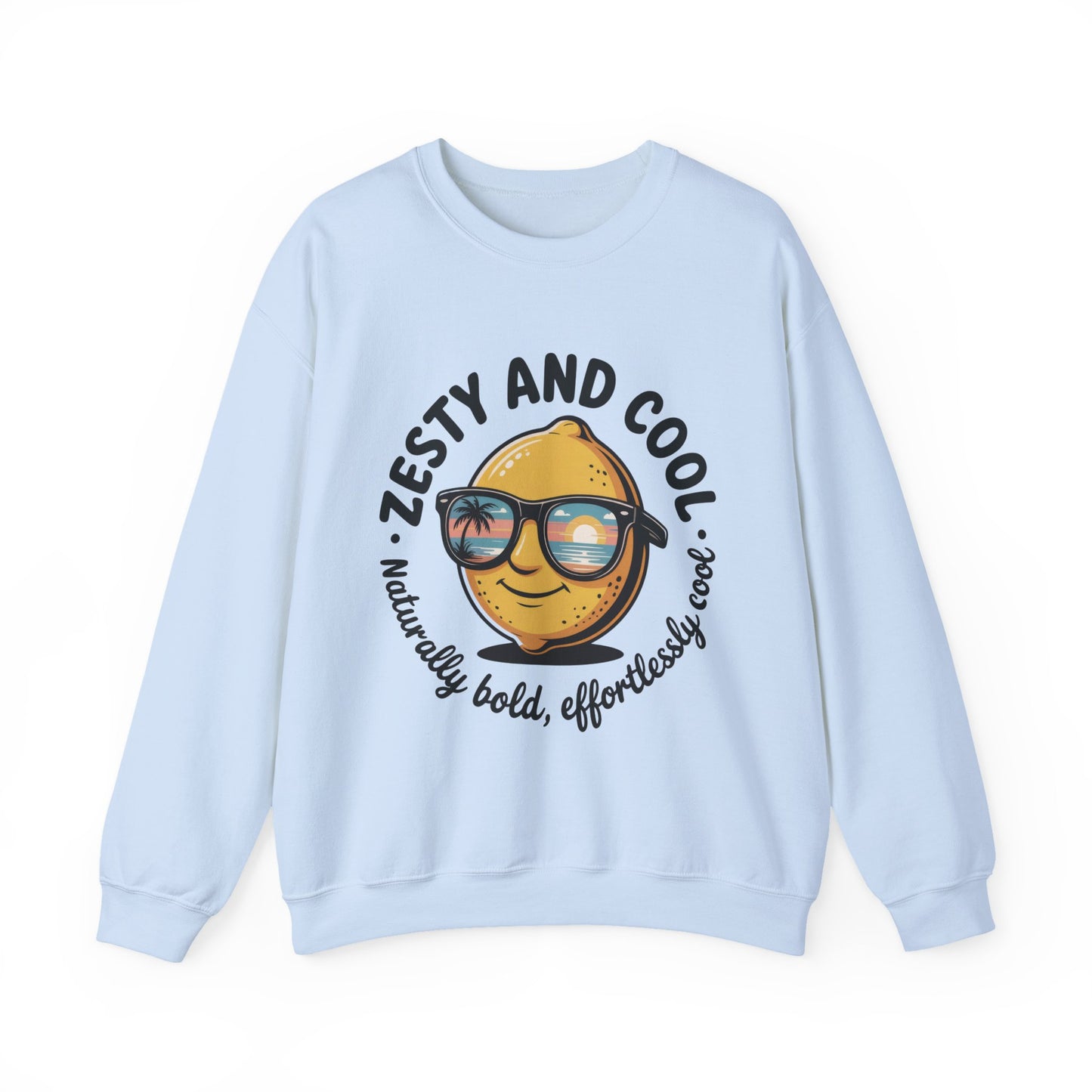 Zesty and Cool Crewneck Sweatshirt, Womens Lemon Sweatshirt for Casual Wear, Trendy Gift, Summer Vibes, Comfortable Apparel