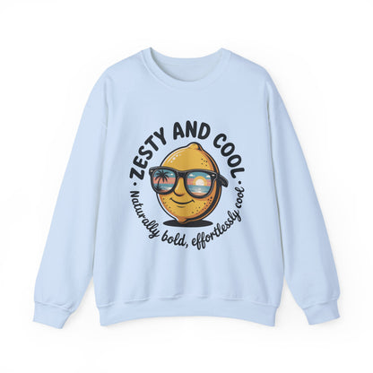 Zesty and Cool Crewneck Sweatshirt, Womens Lemon Sweatshirt for Casual Wear, Trendy Gift, Summer Vibes, Comfortable Apparel