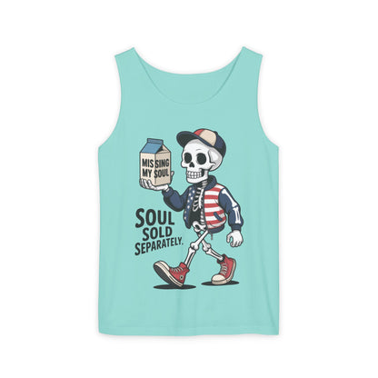 Funny Skeleton Tank Top, Soul Sold Separately Muscle Tee, Missing My Soul Graphic Shirt, Gothic Streetwear Workout Top