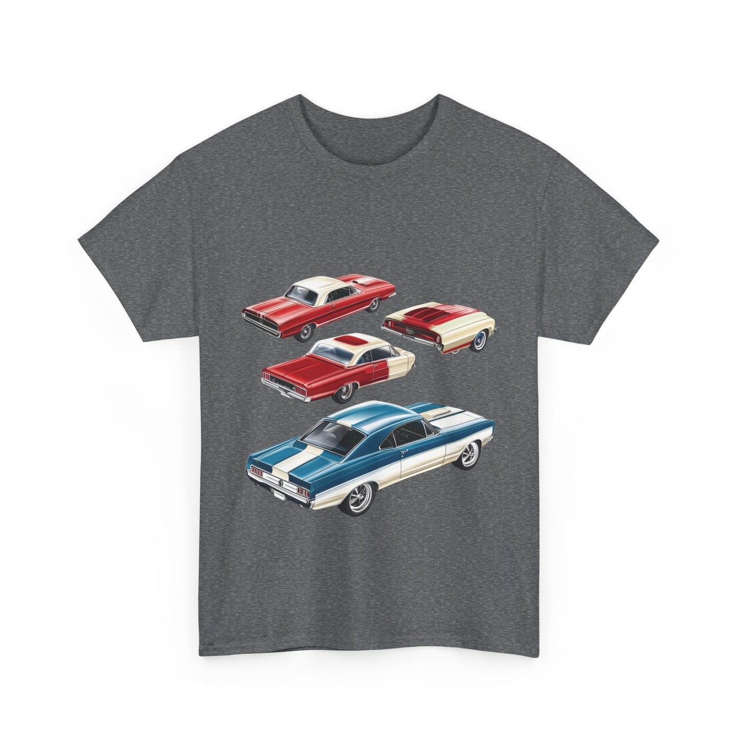 Vintage Muscle Car T-Shirt, Mens Cotton Tee with Retro American Classic Car Illustration, Gift for Car Lovers, Classic Car Graphic Tee