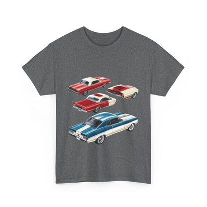 Vintage Muscle Car T-Shirt, Mens Cotton Tee with Retro American Classic Car Illustration, Gift for Car Lovers, Classic Car Graphic Tee