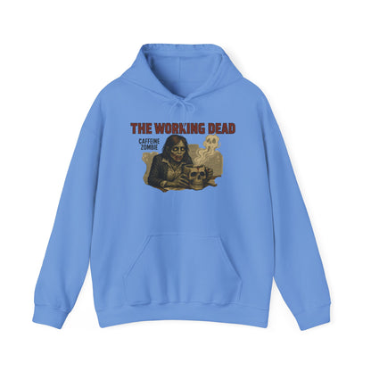 The Working Dead Women's Zombie Hoodie, Work Humor Hoodie, Halloween Work Top, Coffee Zombie Hoodie